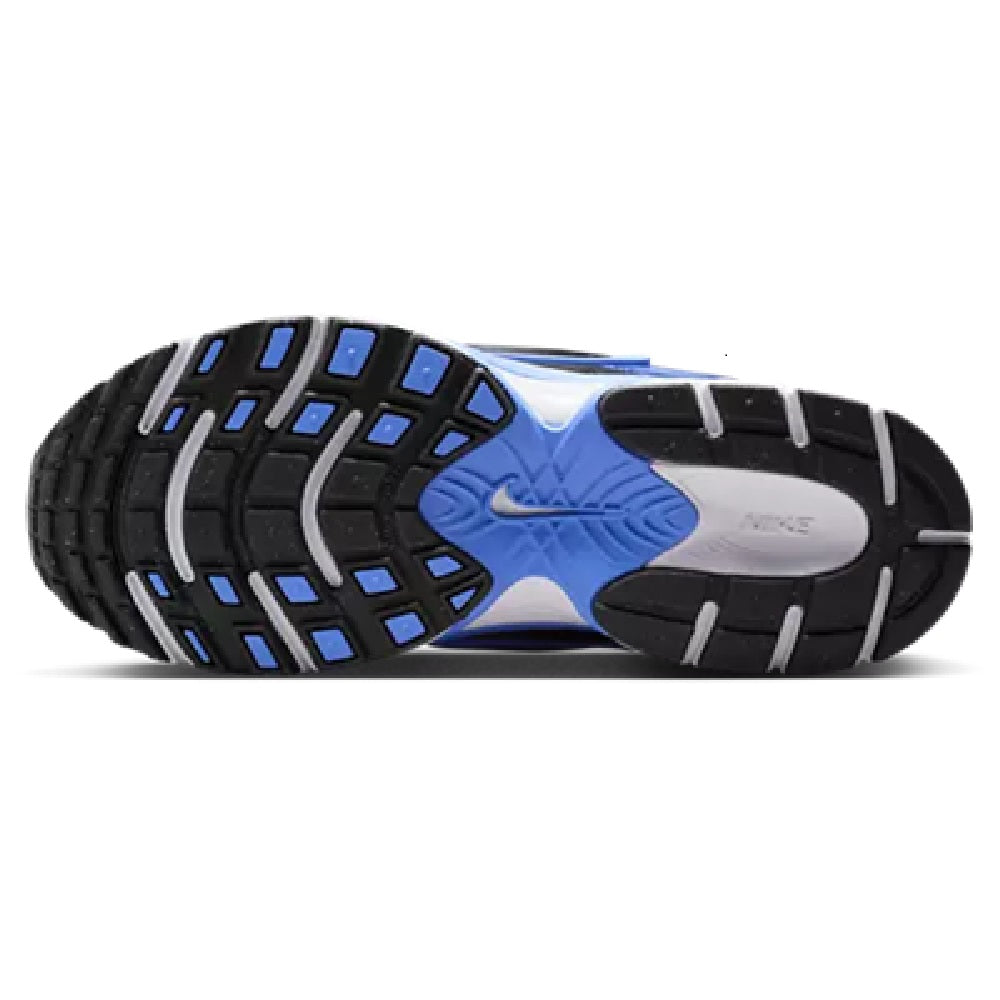 Women’s running sneaker outsole, blue tread with black and white rubber