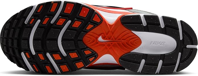 Nike V5 RNR outsole tread with orange traction pods and black rubber sections