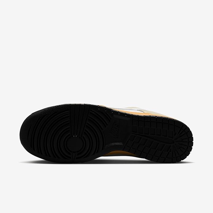 Nike Dunk Low outsole with black rubber tread and gum sole edge