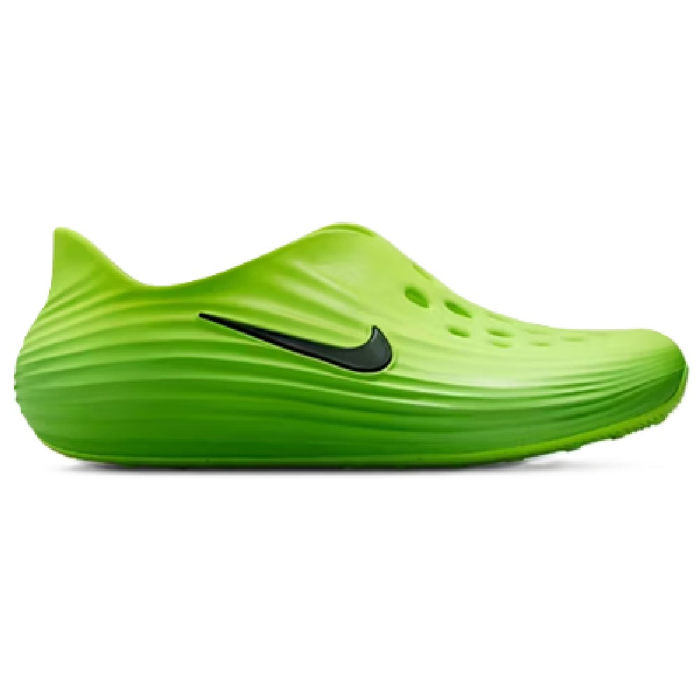 Men's Nike ReactX slip-on sneakers in neon green with black swoosh detail