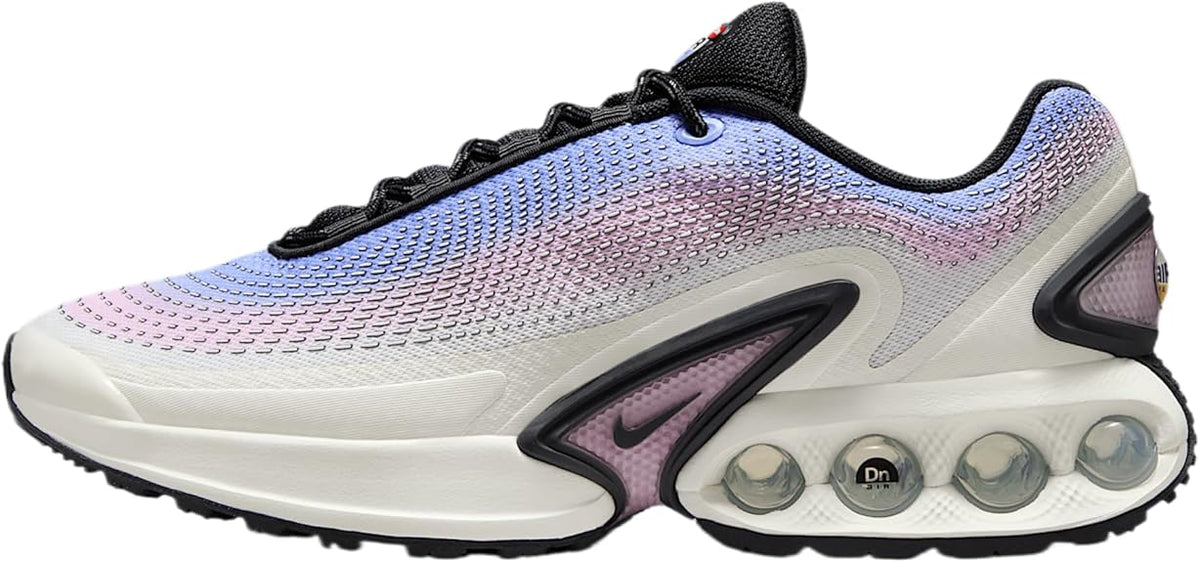 Women's Nike Air Max DN PRM sneakers, knit upper in light pink with black laces