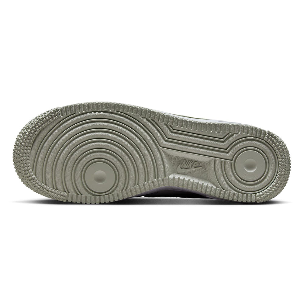 Big kid's Nike Air Force 1 LV8 outsole tread in light olive-gray rubber
