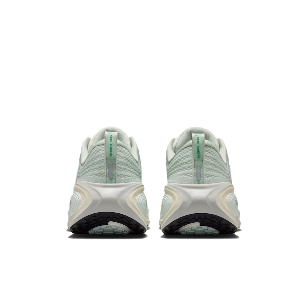Nike Vomero Plus light silver heel view with cushioned back and traction outsole