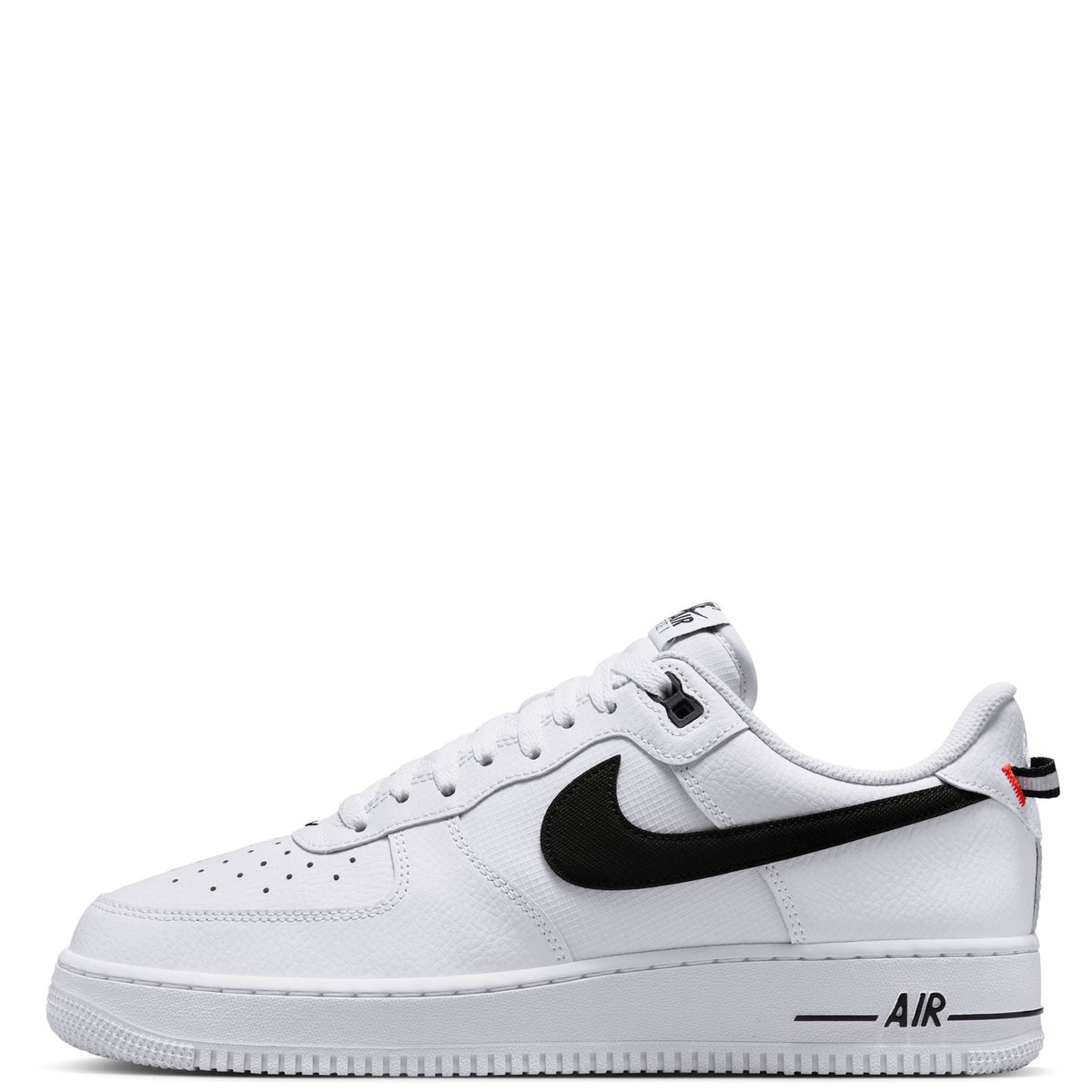 Men's Nike Air Force 1 low-top sneakers, white leather with black Swoosh