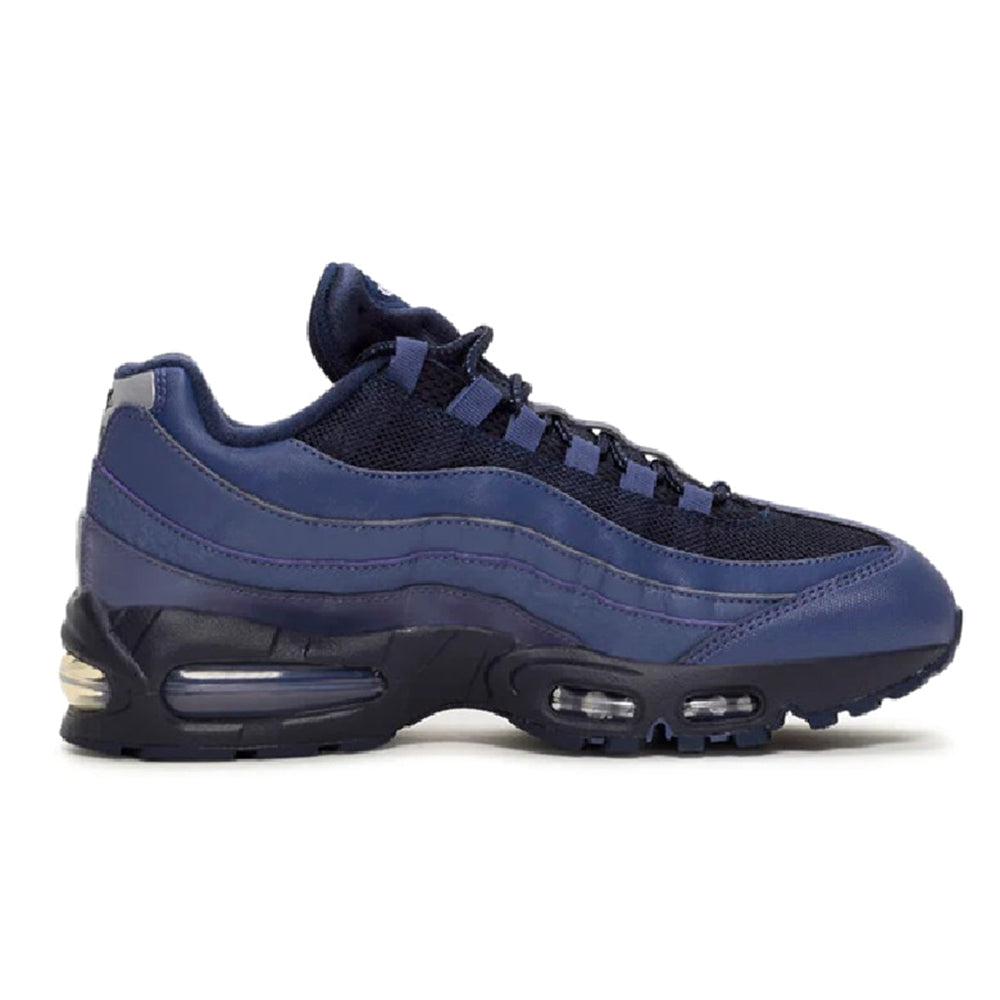 Navy Air Max 95 OG sneakers with mesh upper, lace-up, and side air window