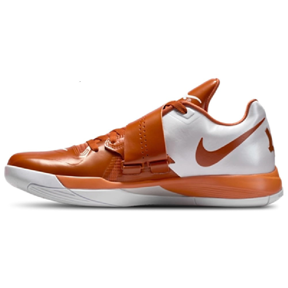 Nike Zoom KD IV sneakers, desert orange with white midfoot panel and Nike Swoosh