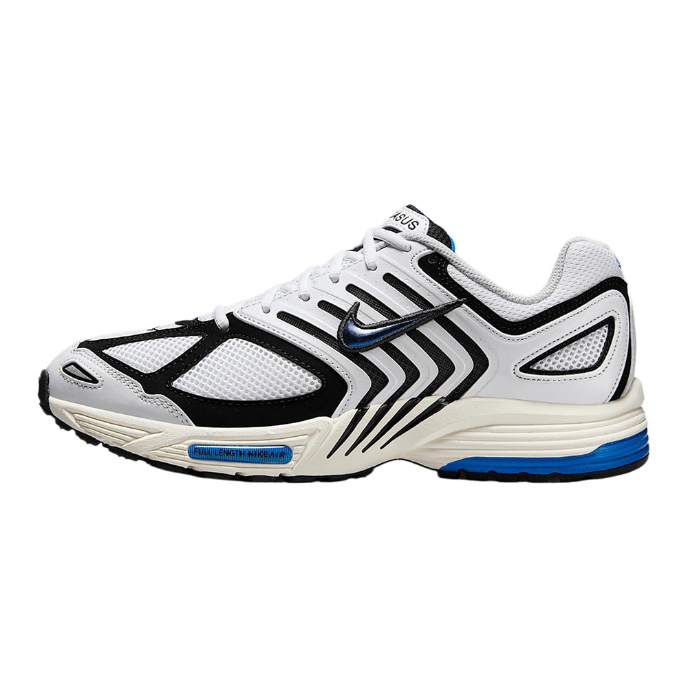 Men's Nike Air Pegasus 2005 sneakers, white mesh with black and blue accents, lace-up