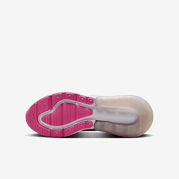 Air Max 270 outsole, pink traction rubber with clear heel cushioning