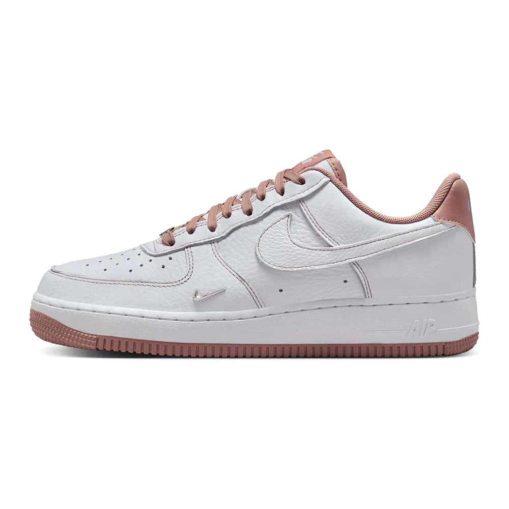 Nike Air Force 1 low-top sneakers, white with dusty pink accents