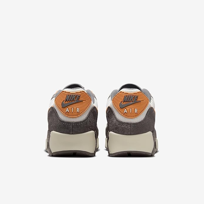 Nike Air Max 90 PRM sneakers, rear view with Nike Air heel logo and dark heel panels