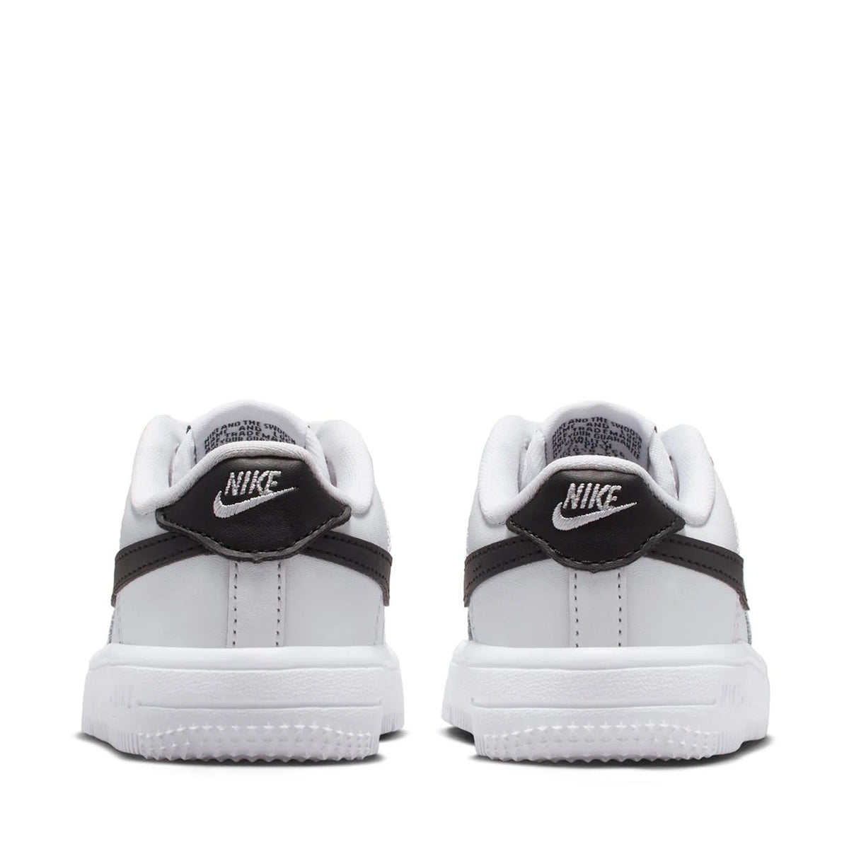 Kids' Nike Force 1 Low sneakers, heel collar with Nike logo, white with black trim