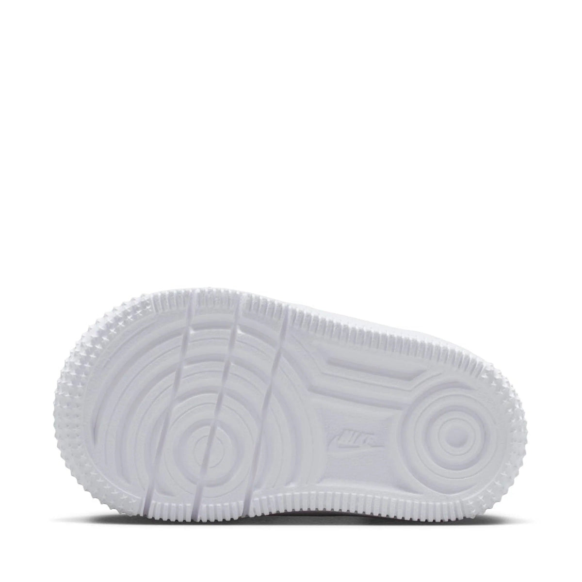Kids' Nike Force 1 Low outsole, textured rubber tread in white