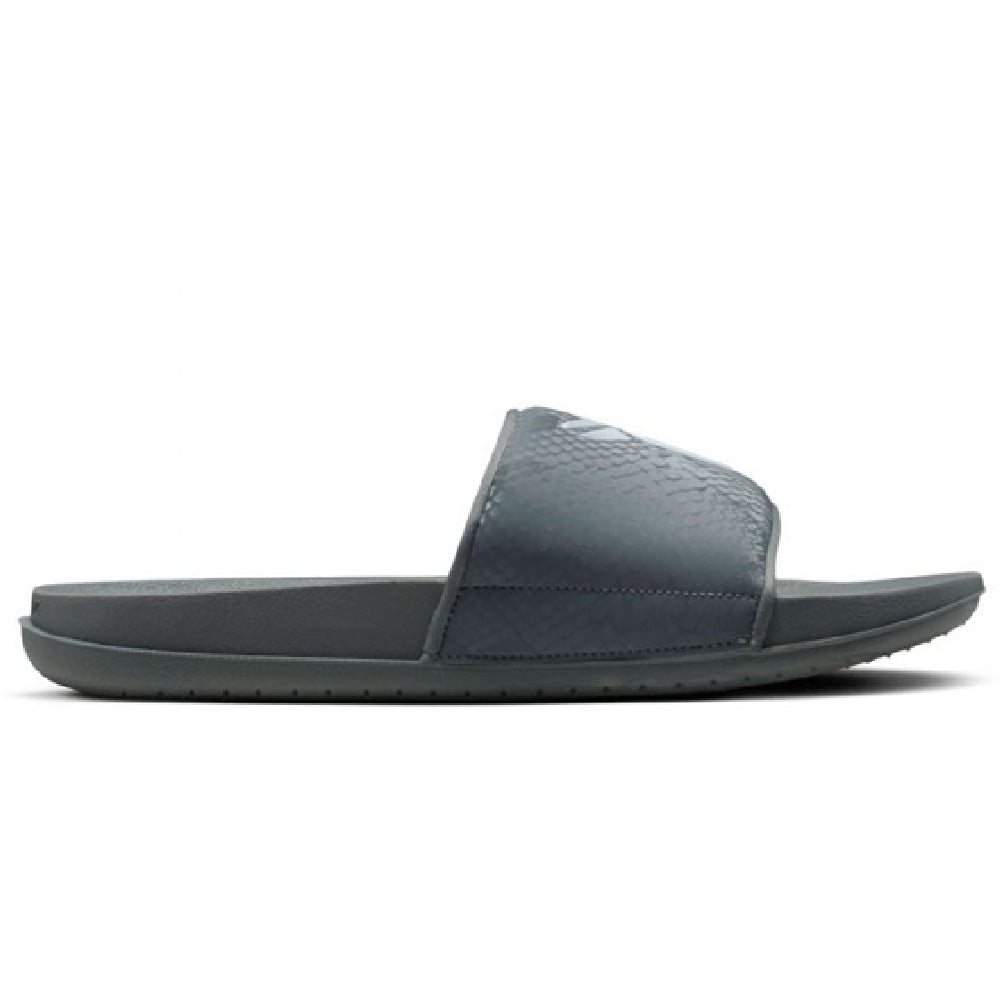 Nike Kobe Offcourt slide sandals, cool grey single-strap design with white logo