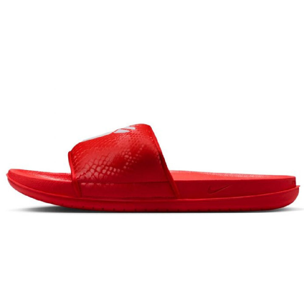 Men's Nike Kobe Offcourt slide sandals in red with white logo on strap