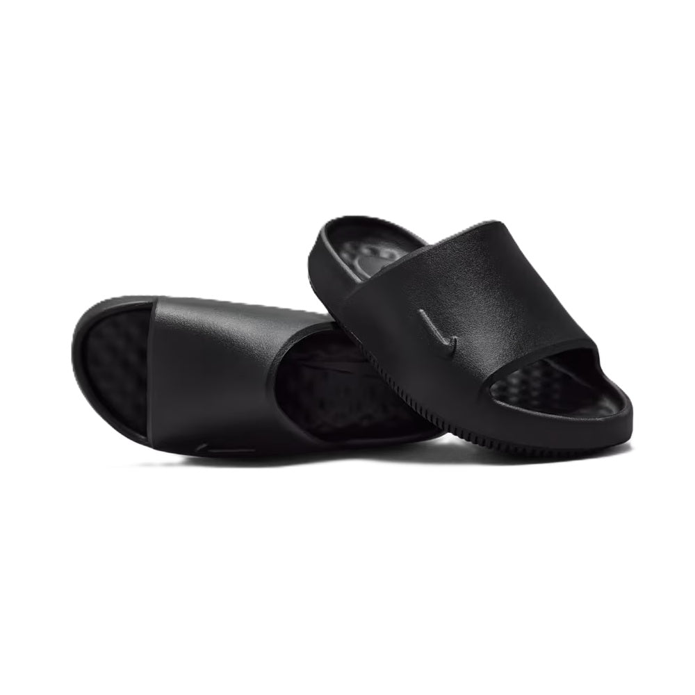 Nike Calm Slide 2.0 kids' slide sandals, black, molded footbed and adjustable strap