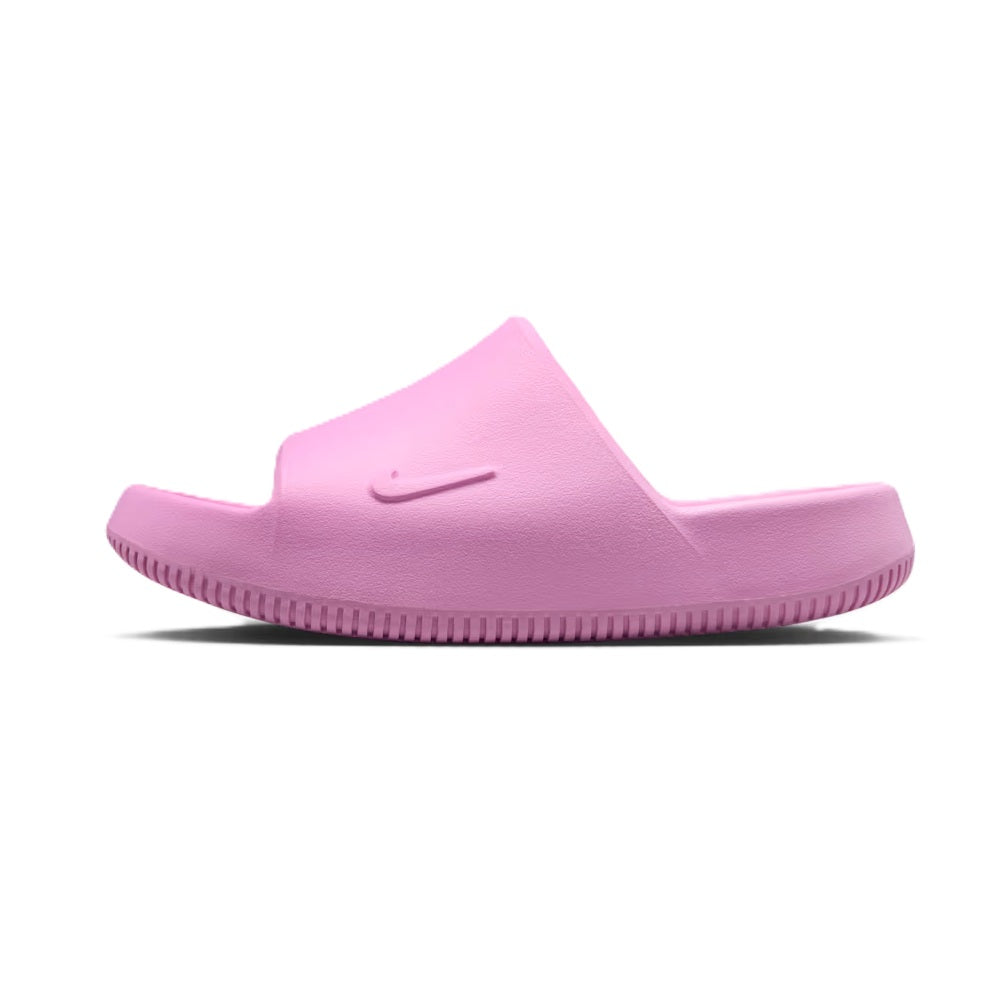 Pink Nike slide sandals for kids with strap and small Swoosh logo
