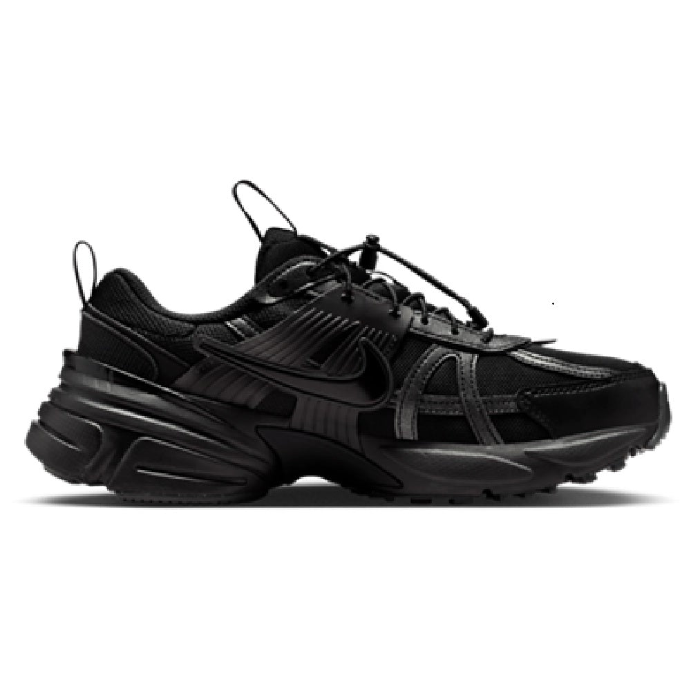 Nike V2K Run women's black low-top running sneakers with lace-up and chunky sole