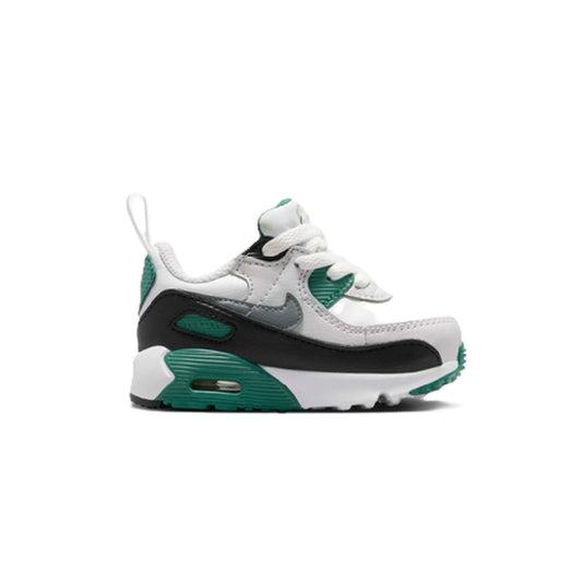 Kids Nike Air Max 90 EasyOn sneakers, white with black and teal accents