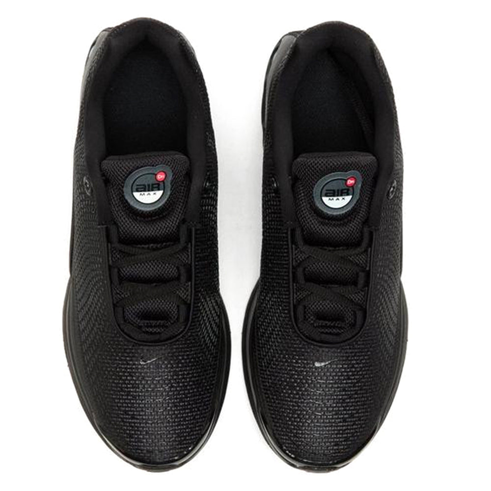 Nike Air Max DN kids black lace-up sneakers with tongue Air logo and padded collar