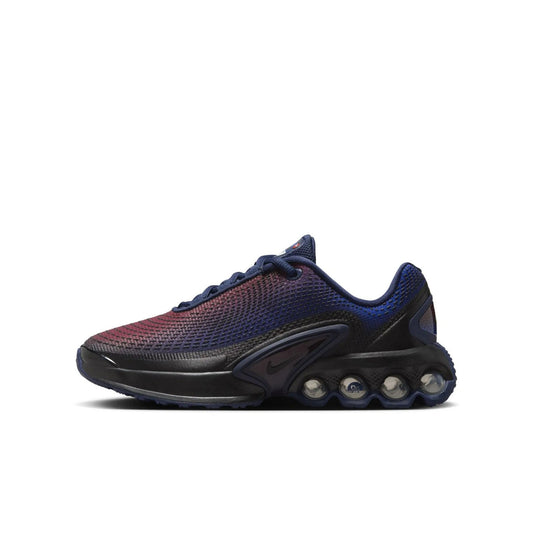 Kids' Nike Air Max DN LOF low sneakers in dark blue, red, and black