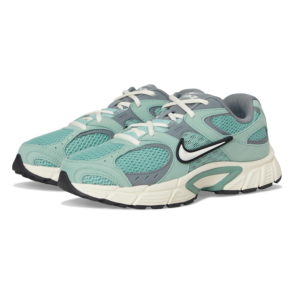 Women's Nike lace-up running shoes, mint mesh panels with gray accents and white midsoles
