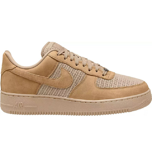 Men's Nike Air Force 1 low-top sneakers in tan suede and mesh
