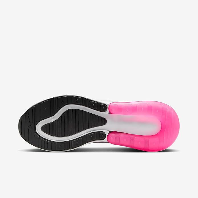 Nike Air Max 270 outsole with tread pattern and pink translucent sole