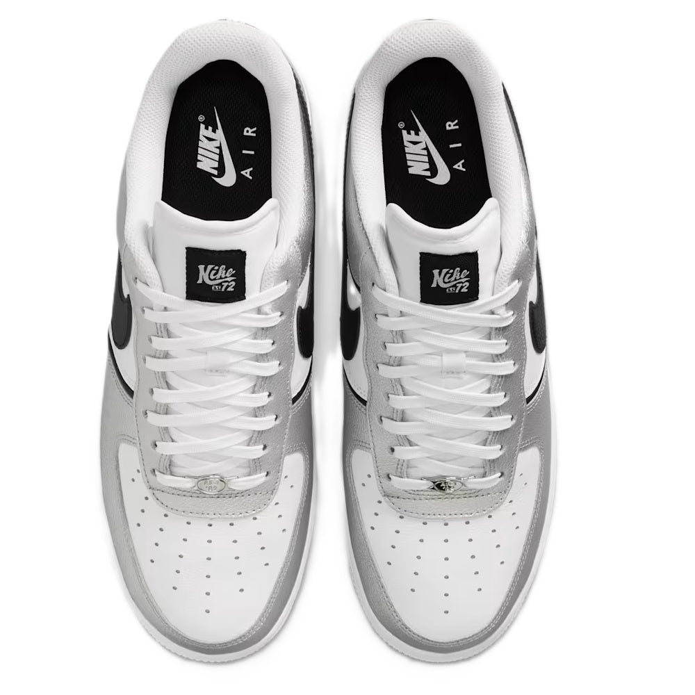 Nike Air Force 1 tongue and insole view with Nike Air label, white laces