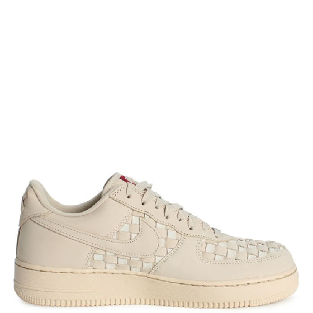 Nike Air Force 1 Low PRM sneaker in pale sand with woven midfoot panel