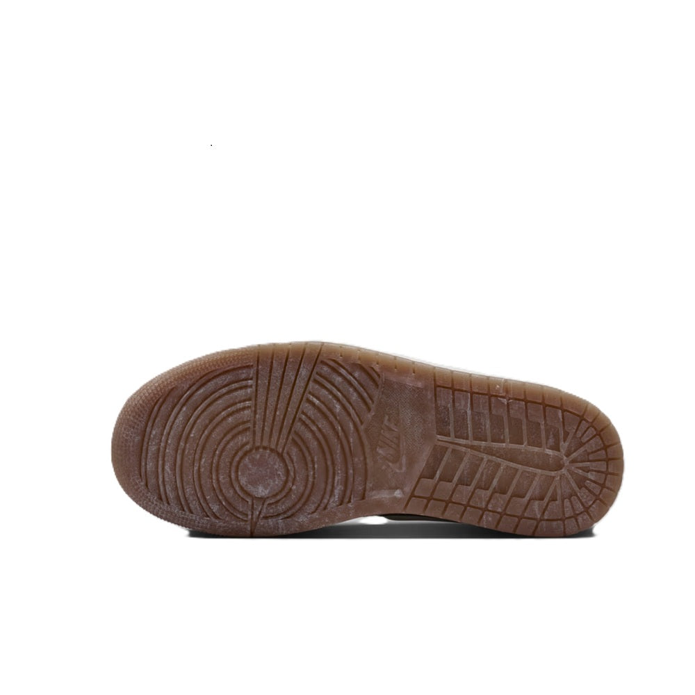 Brown rubber outsole with traction tread pattern for low-top sneakers