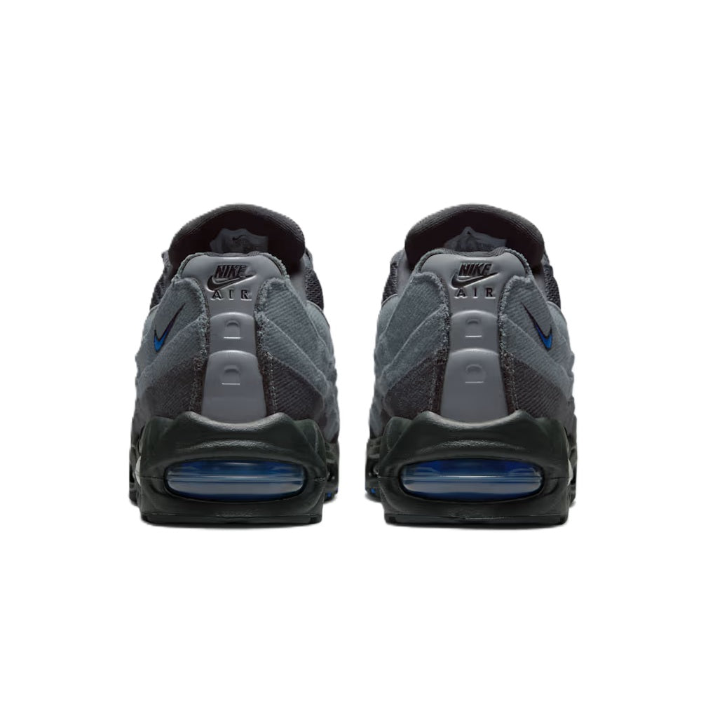 Nike Air Max 95 sneakers back view with Nike Air heel branding and blue trim