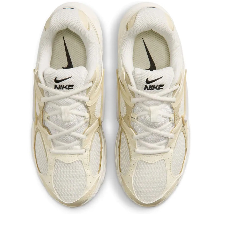 Women's Nike V5 RNR SE sneakers, top view of laces and tongue with black swoosh