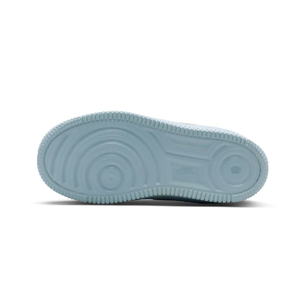Kids' Nike Force 1 Low outsole, light blue rubber with circular tread
