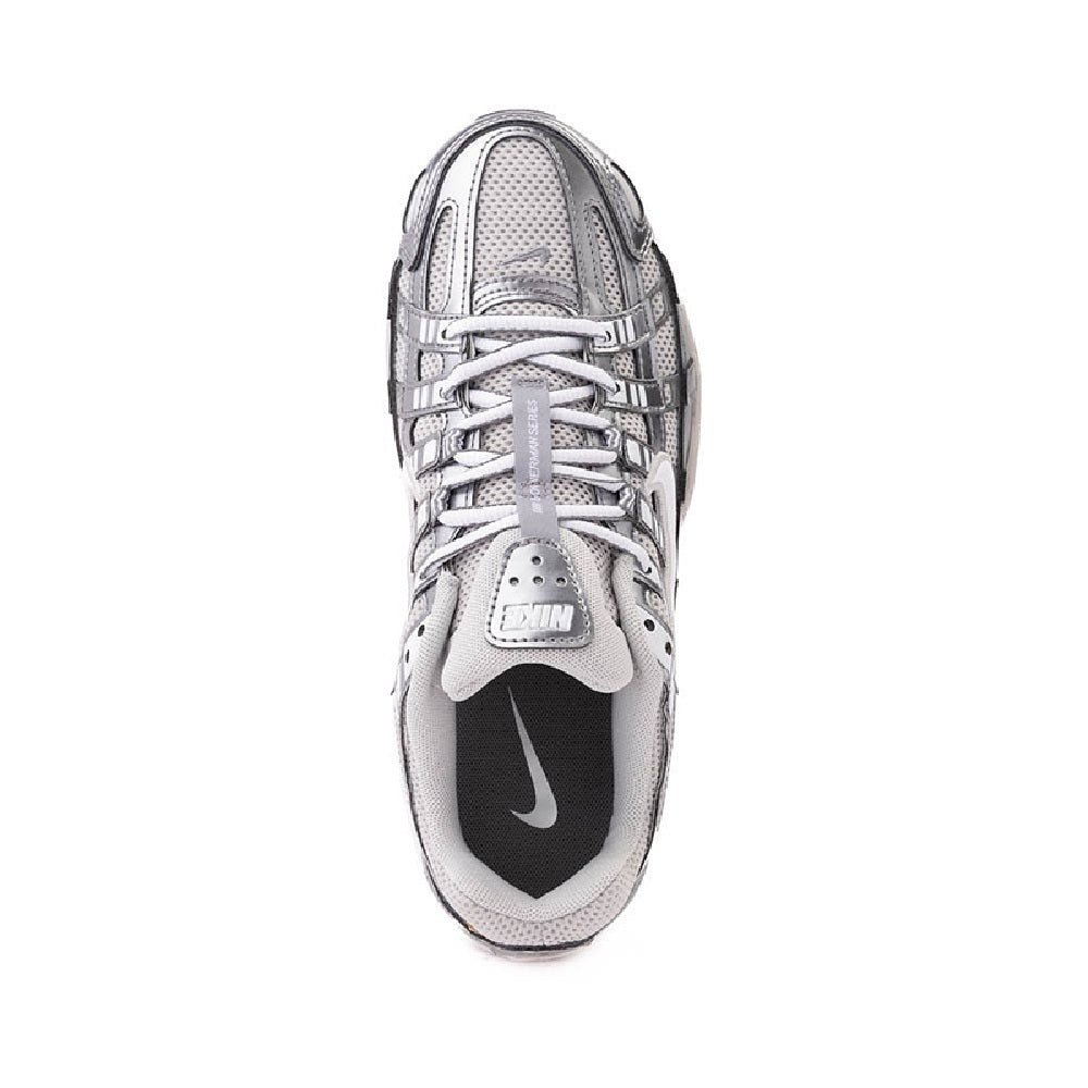 Nike P-6000 lace-up sneaker, grey upper with white laces and perforated toe