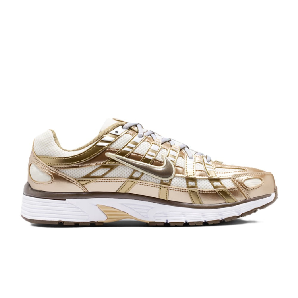 Women's Nike P-6000 sneakers in sail and dark hazel with metallic Swoosh