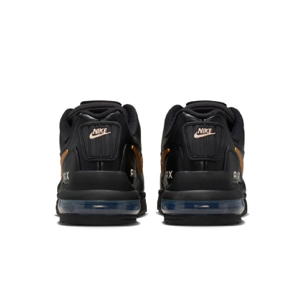 Men's Nike Air Max LTD 3 sneakers, black heel tabs with Nike Air branding and gold collar accents