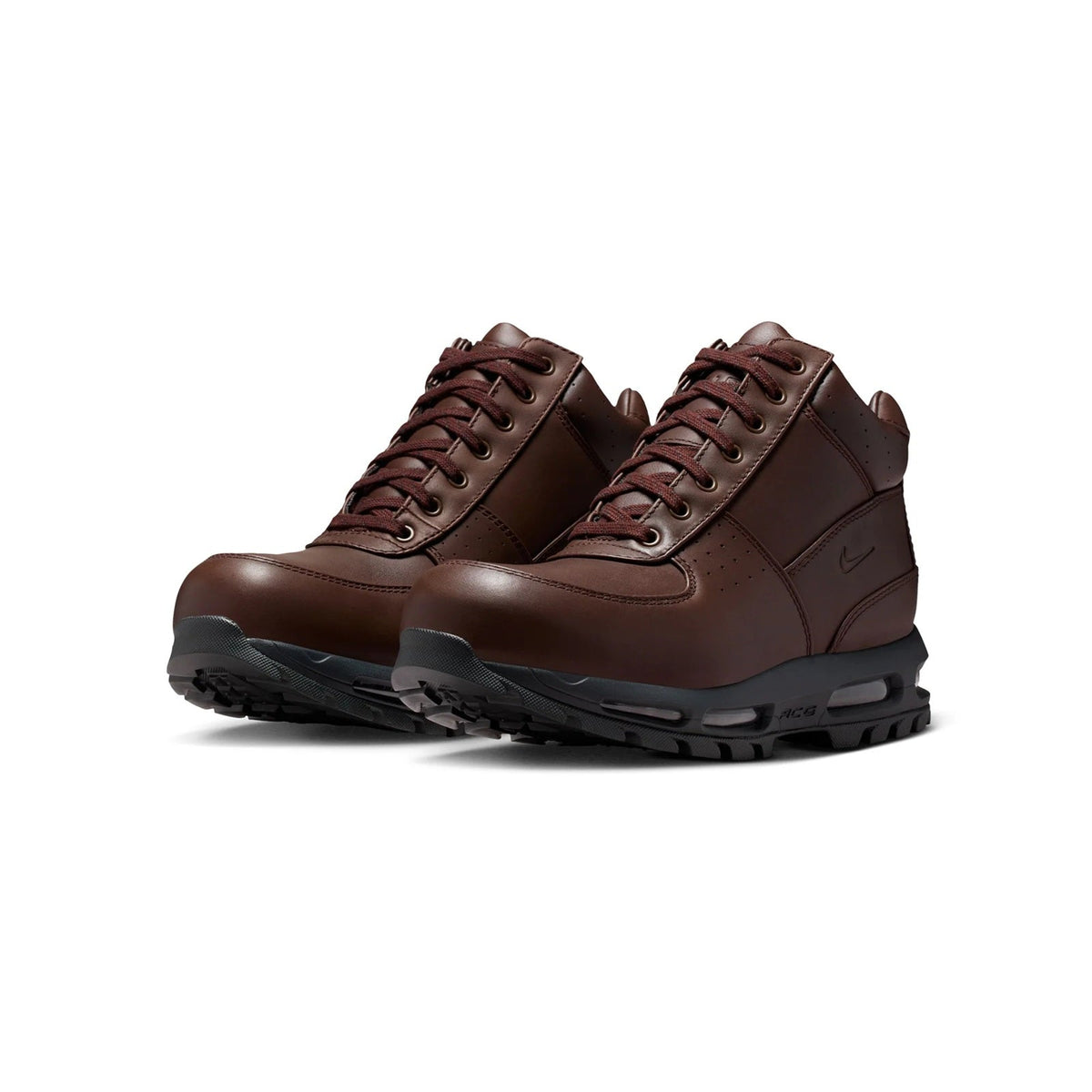 Men's Nike high-top sneakers, dark brown uppers with air-cushioned sole