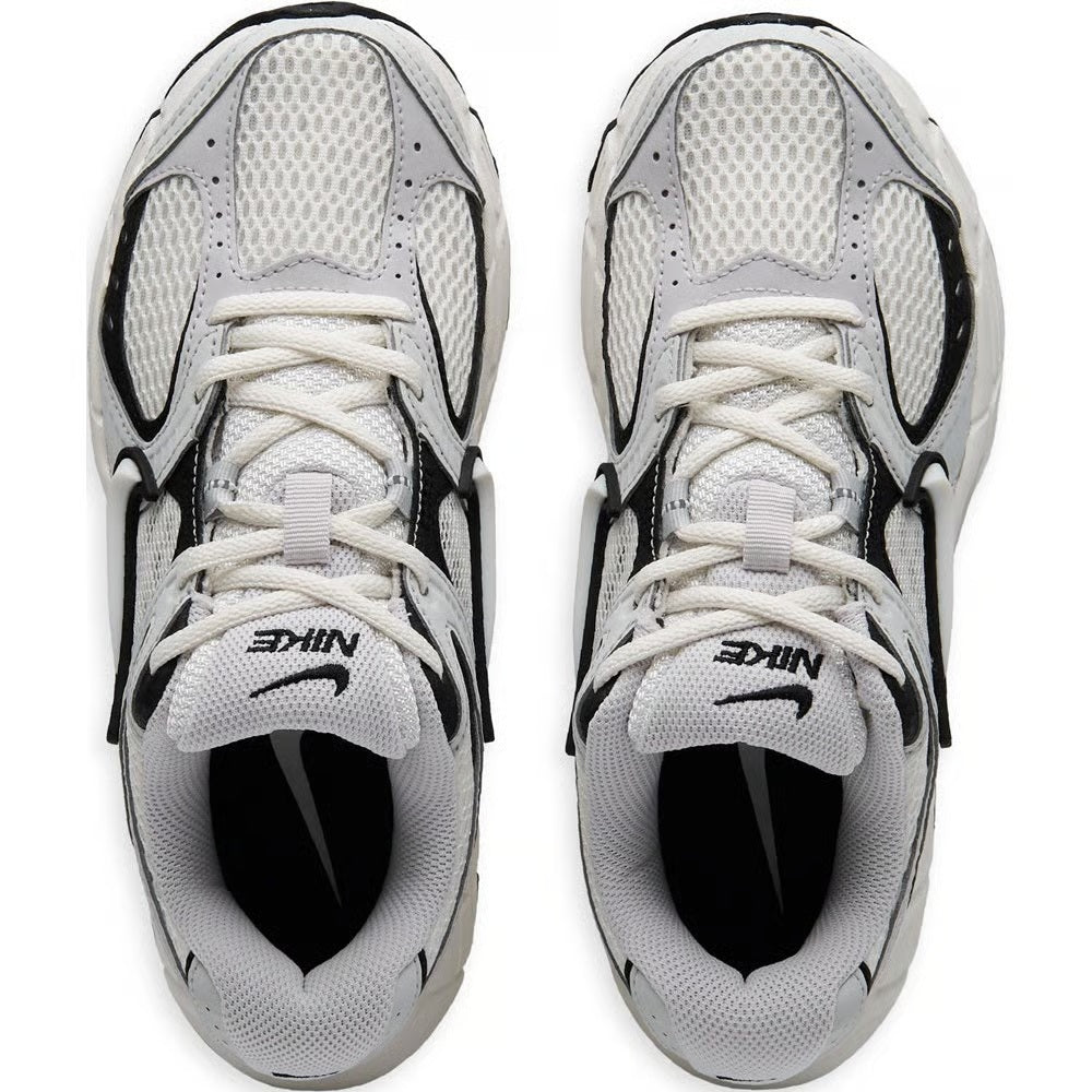 Two Men's Nike sneakers, mesh uppers with lace-up tongues and black heel accents