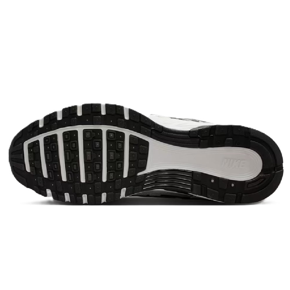 Nike P-6000 outsole view, black tread with white midsole