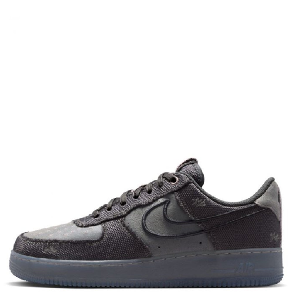 Men's Nike Air Force 1 low-top sneakers, dark anthracite/black, lace-up, Swoosh