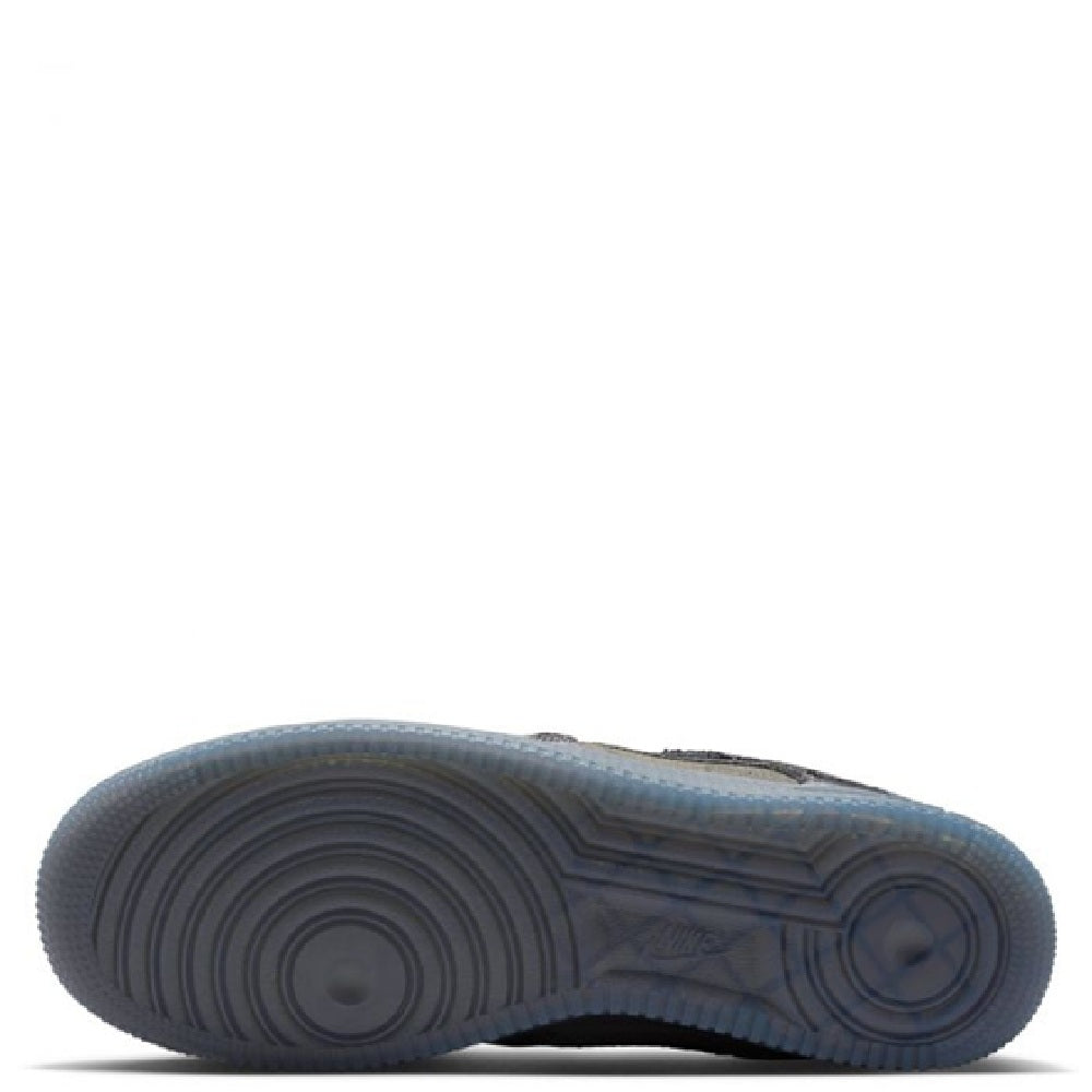 Men's Nike Air Force 1 low-top sneakers, outsole view with textured rubber tread