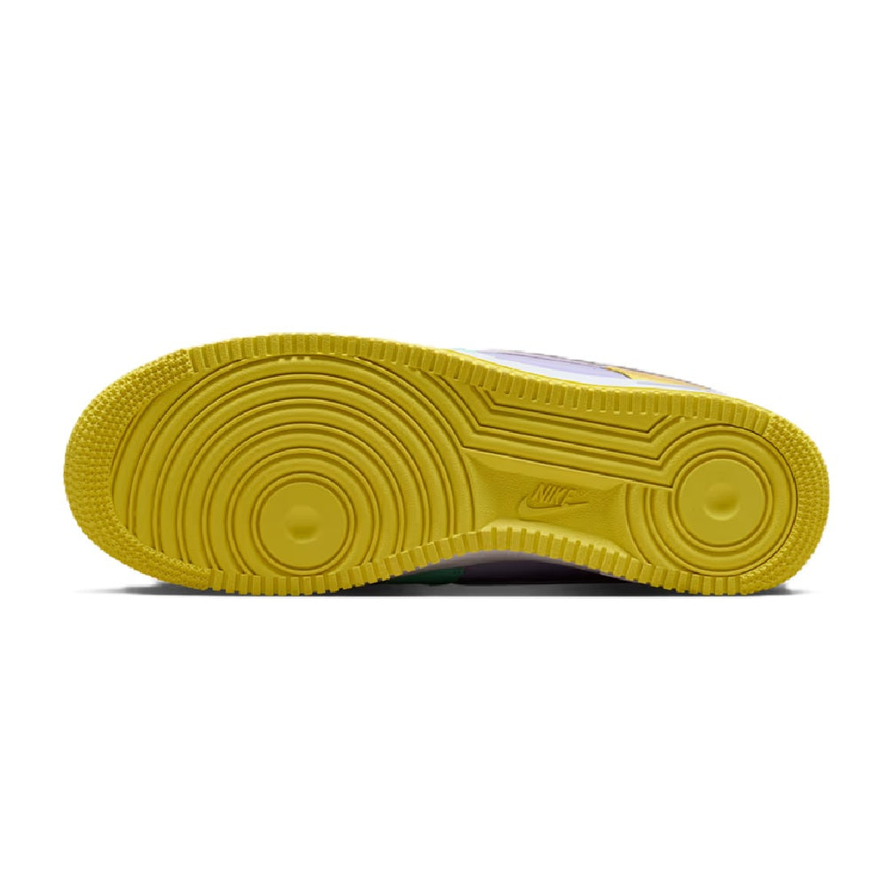 Air Force 1 rubber outsole with textured tread in yellow and white