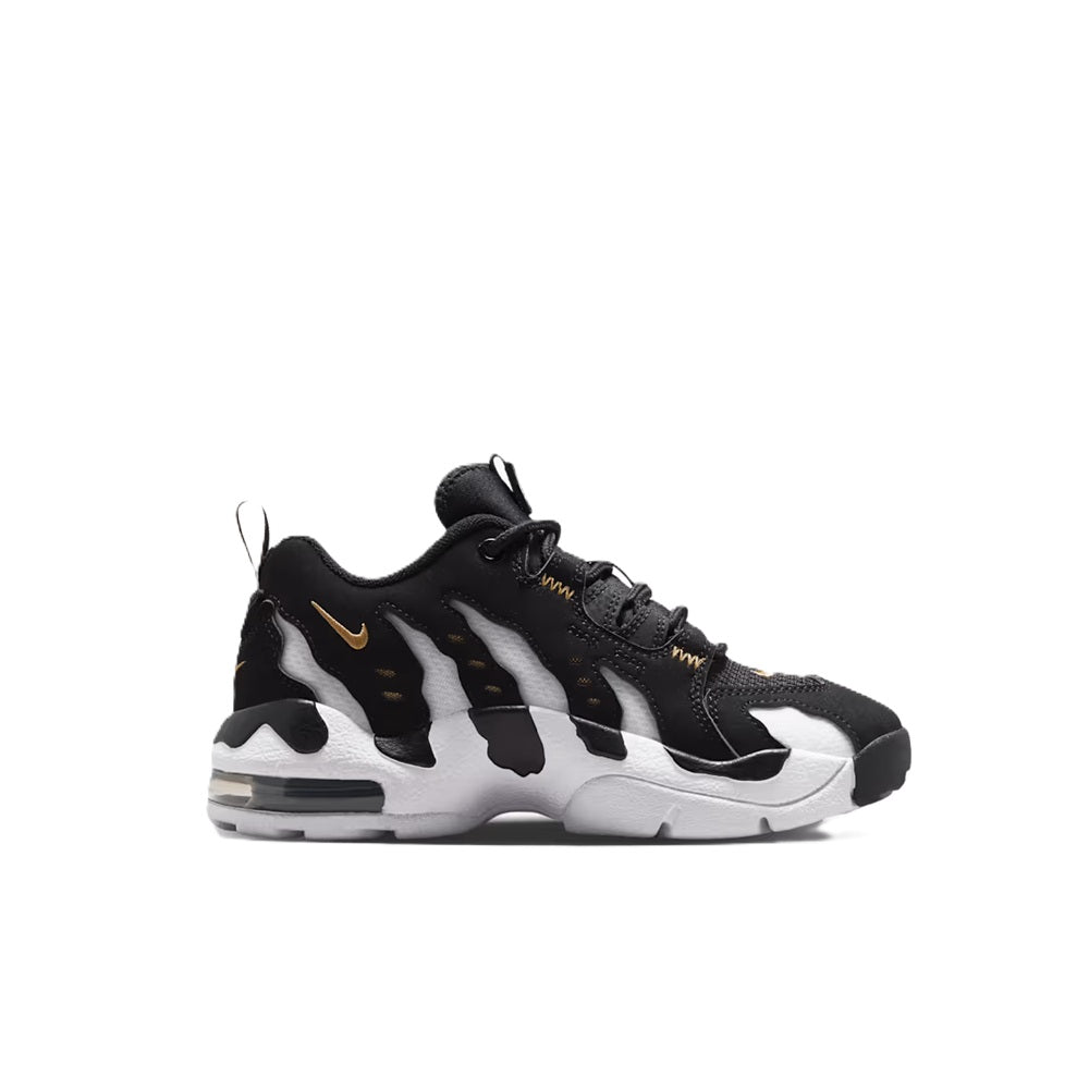 Big kid's Nike Air DT Max '96 Low sneakers, black/white panels, gold swoosh