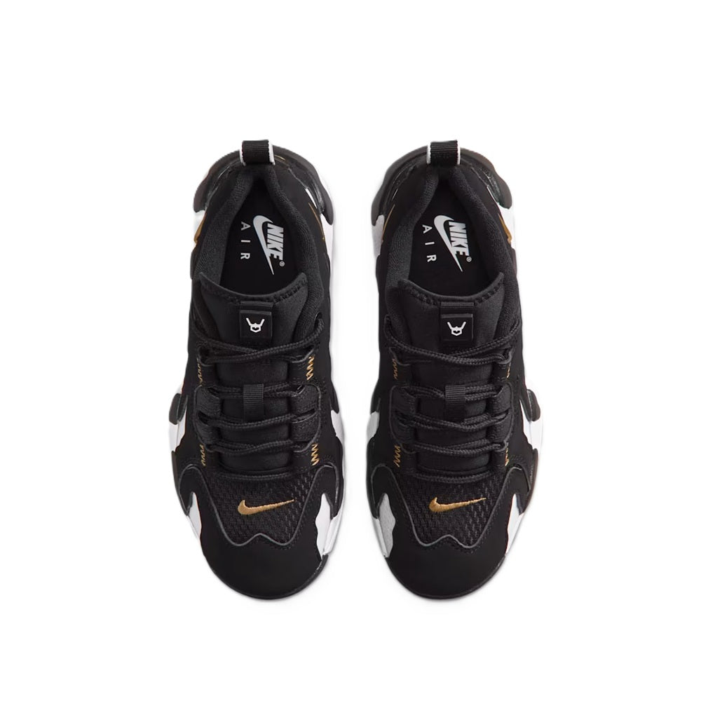Big kid's Nike Air DT Max '96 Low sneakers, open top view, black laces with gold details