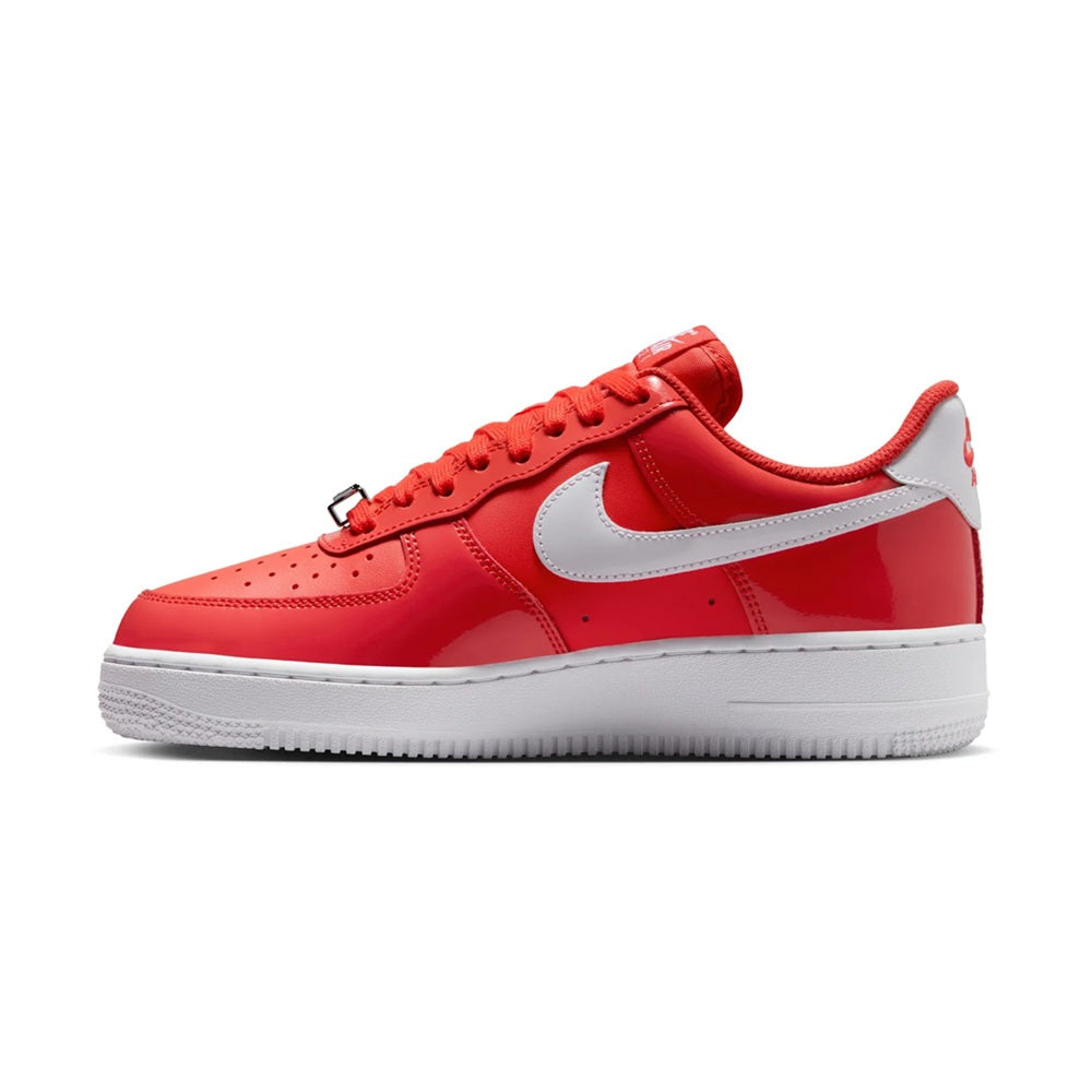 Nike Air Force 1 low-top sneakers, crimson upper with white Swoosh detail