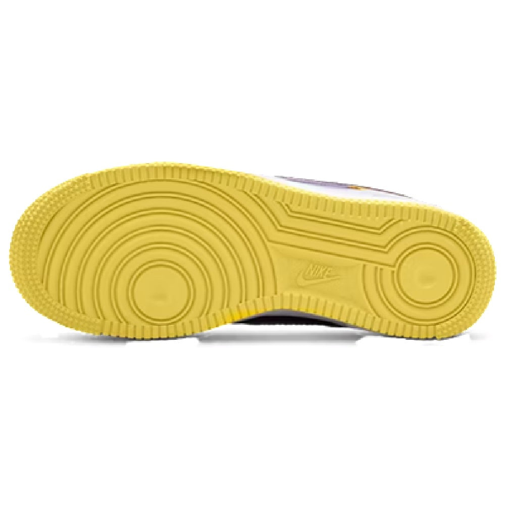 Kids' Nike Air Force 1 sneakers outsole with textured yellow rubber tread