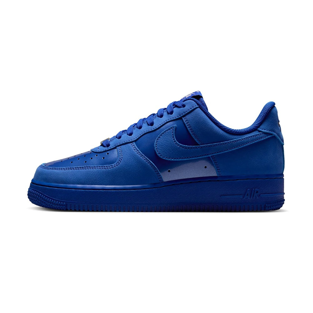 Women's Nike Air Force 1 low sneakers, royal blue lace-up with swoosh