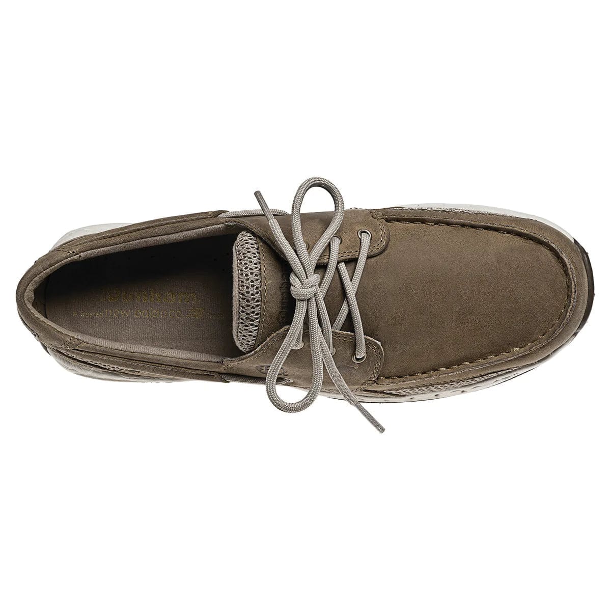 Captain lace-up shoes in taupe/brown with gray laces and textured side panels