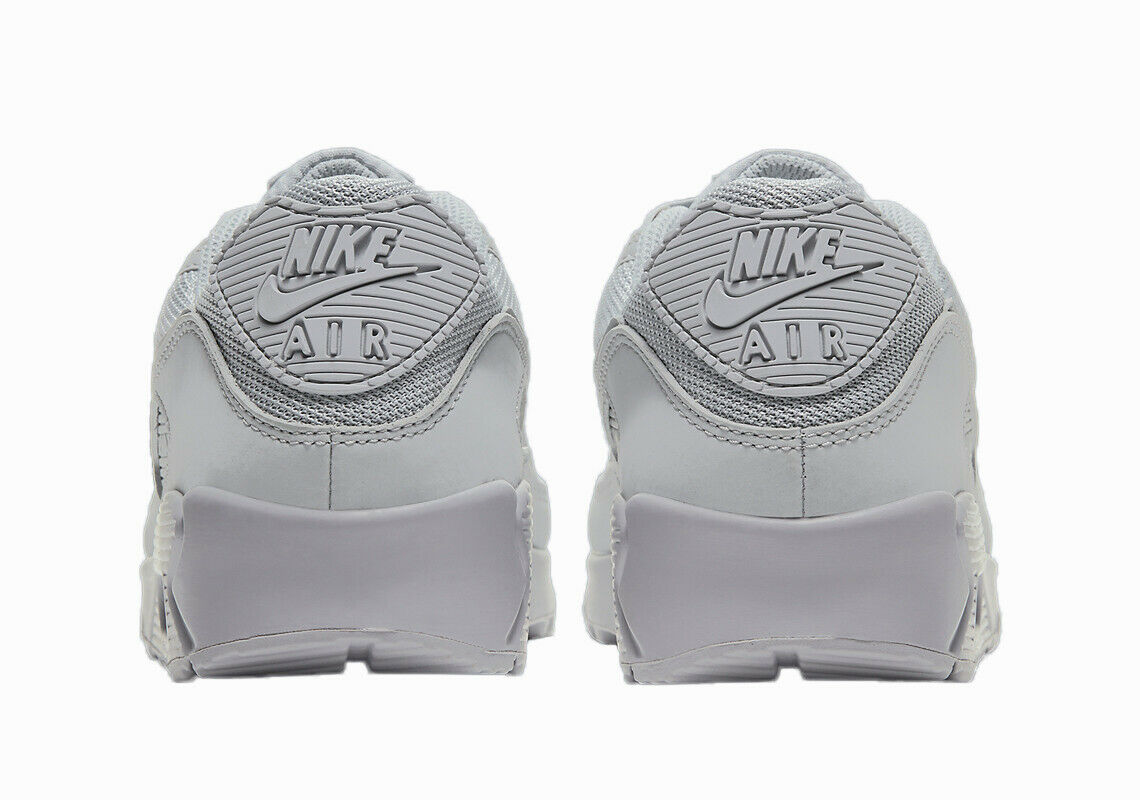 Air Max 90 sneakers heel view with Nike Air branding and padded collar