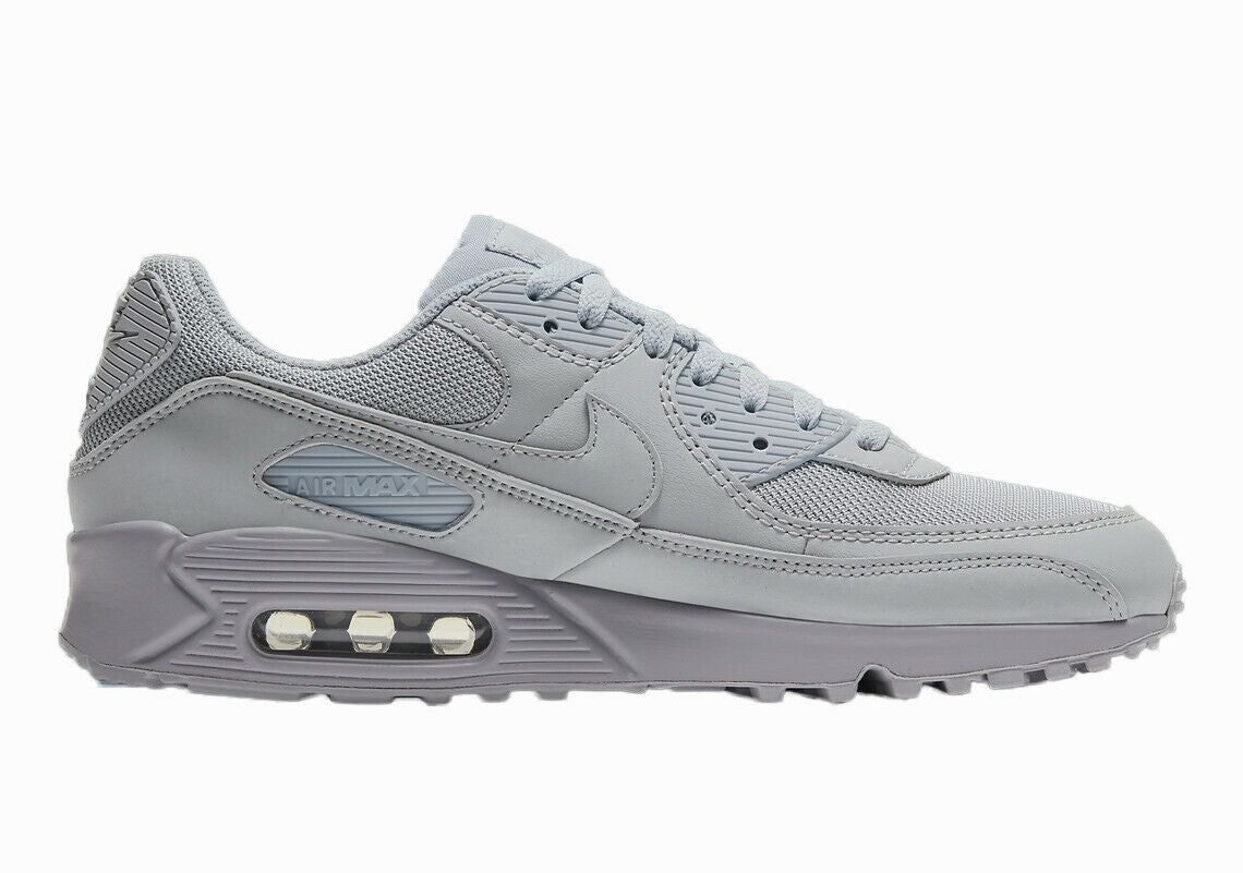 Air Max 90 sneakers, light grey mesh upper with side swoosh and Air Max window